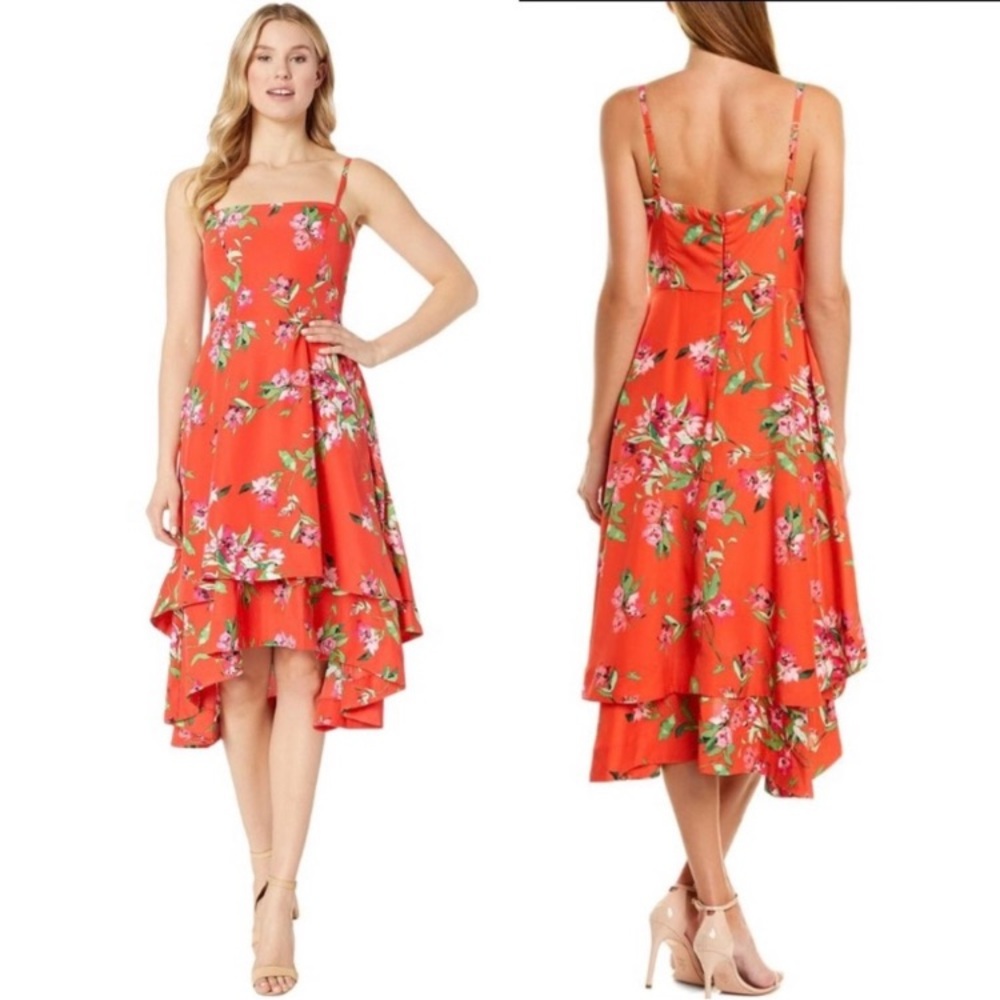 NWT Vince Camuto High Low Tiered Floral Dress